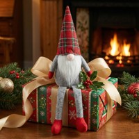 Gnome de Noël rouge SANWEI en peluche Tomte, elfe sans visage de style scandinave, décoration pour la maison, cadeau de fête