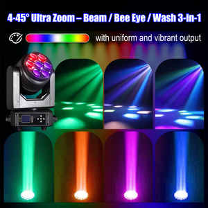 Mini Cabeza Móvil LED RGBW 4 en 1 de 7x30W con Zoom, Efecto Ojo de Abeja, DMX512, para DJ, Discoteca, <span class=keywords><strong>Club</strong></span>, Bar, KTV, Fiesta, Espectáculo, DMX Pro - Product Image 3