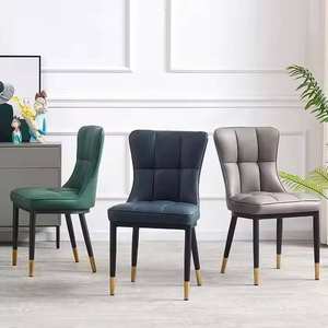 Sillas de Comedor de Piel Sintética Tapizadas con Respaldo Alto y Patas de Metal para Restaurante, Venta al Por Mayor de Fábrica - Product Image 6