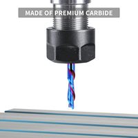 Fraise à spirale à coupe descendante, queue de 1/4 po, diamètre de coupe de 1/4 po, en carbure monobloc avec revêtement Nano Bleu, pour routeur CNC, OEM/ODM
