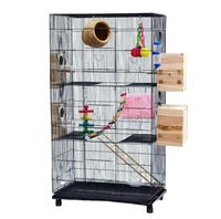 Achat en gros de grande cage à oiseaux en fil métallique noir, cages de reproduction pour canaris, grandes cages en métal pour perroquets, grandes cages pour oiseaux