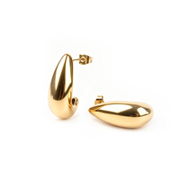 Boucles d'oreilles semi-cercle en acier inoxydable plaqué or sur mesure, boucles d'oreilles clous J épaisses pour femmes, directement de l'usine de bijoux