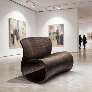 Patio de descanso público moderno para exteriores, con patas de sable en forma de L, de fibra de vidrio anticorrosiva, con diseño de corte y empalme, para centros comerciales, jardines y áreas de ocio. - Product Image 1