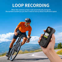 Cámara Deportiva Portátil 4K HD, Grabación Dual Delantera y Trasera, Mini Cámara de Bolsillo para Exteriores con Pantalla de 1.5'', Grabadora de Video WiFi