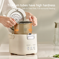 Mini cuiseur à riz intelligent avec minuterie numérique, matériau en titane, capacité de 1,1 à 2 L pour 1 à 2 personnes