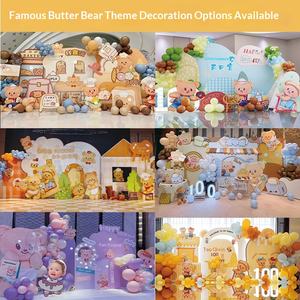 Tereyağı Ayı INS Tarzı Doğum Günü Dekorasyon Sahnesi Erkek Kız Partisi Balonu KT Levha Arka Plan Duvarı Özel Yapım - Product Image 4