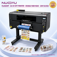 Impresora UV DTF A3 de doble cabezal I1600, máquina de pegatinas de película AB rollo a rollo, venta al por mayor OEM CE