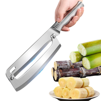 YMD Fruit- en groentegereedschap Handmatig, zwaar, roestvrijstalen, multifunctioneel suikerriet-ananas-schilmes, opvouwbaar