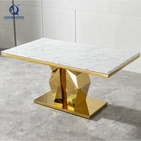Table à manger en marbre de Foshan, Chine, ensemble de salle à manger de luxe avec 6 chaises, table à manger moderne avec plateau en marbre