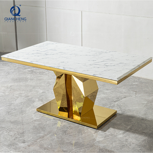 Bàn Ăn Đá Cẩm Thạch Trung Quốc Phật Sơn Bộ Phòng Ăn Sang Trọng Với 6 Ghế Bàn Ăn Đá Cẩm Thạch Hiện Đại - Product Image 3