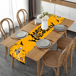 Popular Halloween Gnomo sin rostro esqueleto murciélago impreso cama camino de mesa bandera cubierta de tela comedor mantel decoración de fiesta en casa - Product Image 2