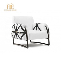 Italienischer Minimalismus Outdoor Designer Sofa-Stuhl-Set Weicher Weißer Samt-Sessel für Villen