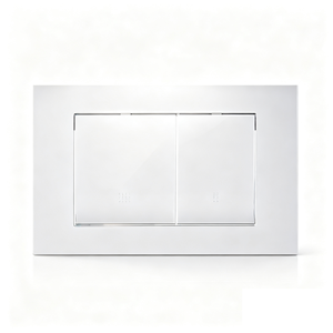 Plaque de chasse d'eau carrée à commande manuelle, design moderne, en ABS, finition chromée blanche, avec double bouton et système de dissimulation des composants - Product Image 1