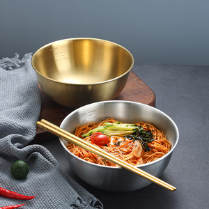 Stainless Steel Bowl With Graduations 201304 Capacity For Ramen Salad Vegetable Washing Home Use Dishwasher Safe - Product Image 1