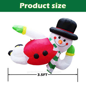 Muñeco de nieve perezoso de 3,5 pies, luz LED incorporada, decoración navideña para patio, jardín, fiesta, ambiente festivo - Product Image 2