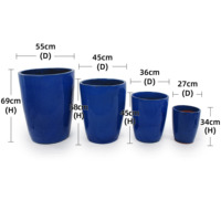 Ensemble de pots de fleurs en céramique émaillée vert foncé brillant, style américain, écologiques, avec trou de drainage, durables pour la maison, l'intérieur, l'extérieur et le jardin