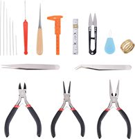 Kit d'outils de fabrication de bijoux, 19 pièces, avec étui de rangement à fermeture éclair, pour la création et la réparation
