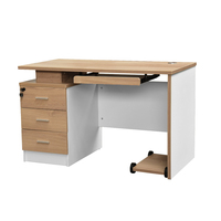 Bureau de travail moderne en bois simple avec plateau pour clavier, petit bureau d'étude d'angle, bureau ergonomique pour ordinateur personnel à domicile avec tiroirs
