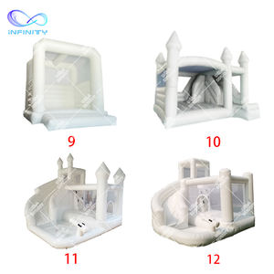 Casa gonfiabile bianca di rimbalzo di salto dell'aria gonfiabile del castello rimbalzante bianco dei buttafuori di nozze dei bambini commerciali per paty - Product Image 3