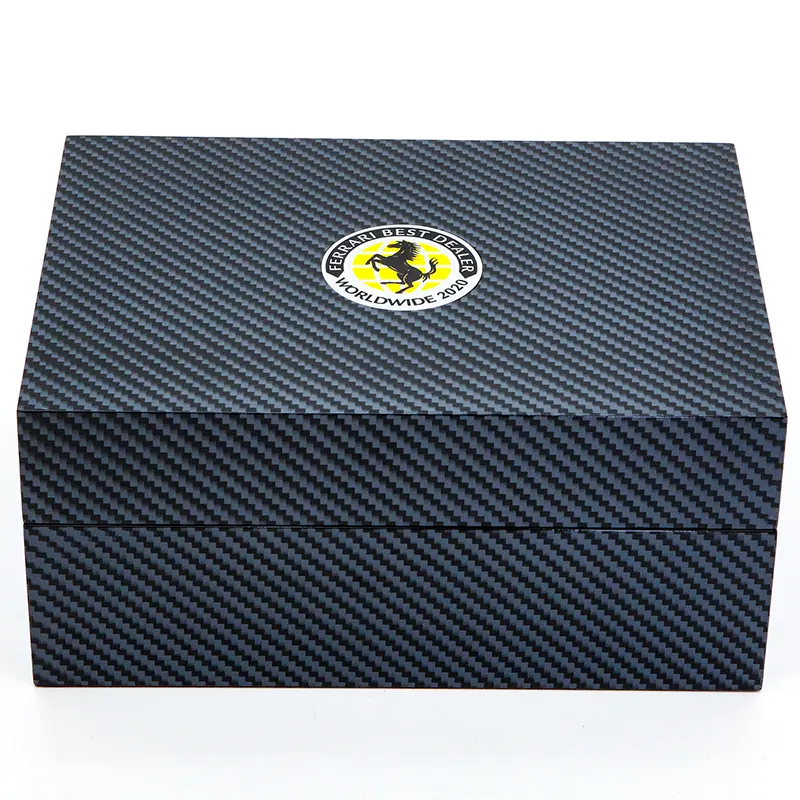 Fabrika özel karbon Fiber izle kutusu lüks izle kutuları toptan fiyat moda 1 yuvası ahşap kutu izle