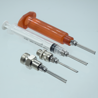 Aiguille de distribution en acier inoxydable à double tube de 1 pouce Buse à aiguille en métal de 25mm à double tête avec accessoires de machines-outils