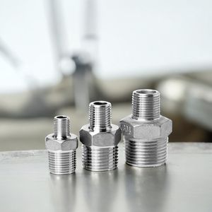 Raccord réducteur en acier inoxydable 304, épaissi, double filetage mâle, droit, raccord interne, conduites mâles - Product Image 2