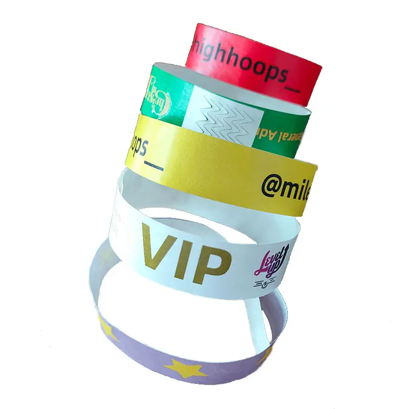 Waterproof One time use Wrist band Custom Paper Tyvek Wristband for Events/Festival/Park