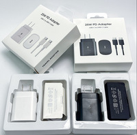 Adaptador PD de 25W, Cargador Rápido USB C para Samsung con Cable, Enchufe para EE. UU., UE y Reino Unido, para Samsung S25 S24 S23 S22 S21
