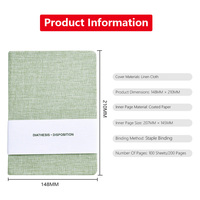 Carnet de notes personnalisé A5 en tissu de lin doux avec estampage doré personnalisé ou logo en relief