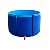 Bassin à poissons rond robuste en toile avec structure en acier inoxydable et bâche en PVC anti-âge pour l'élevage de poissons Biofloc et la reproduction de koïs