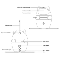 Yun Intelligent Laser Chat Jouet Moderne Style Dessin Animé Automatique Interactif Robot Chauve-Souris Teaser avec Matériel pour Animaux de Compagnie pour Chats et Chiens