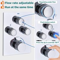 Système de douche thermostatique avec jet de pluie à couverture complète, barre coulissante murale, finition nickel brossé, en laiton, pour hôtel
