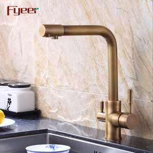 Fyeer Antico In Ottone <span class=keywords><strong>3</strong></span> <span class=keywords><strong>Vie</strong></span> <span class=keywords><strong>Lavello</strong></span> Rubinetto Della Cucina - Product Image 2