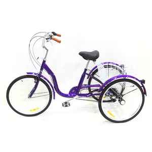 Yeni varış 24 inç yetişkin pedalı üç tekerlekli bisiklet kıdemli insan üç tekerlekli bisiklet 3 tekerlekli ucuz satış üç tekerlekli bisiklet