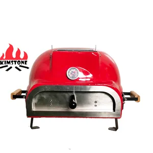 KIMSTONE açık kamp ticari odun ateşi Pizza fırını kömürü paslanmaz çelik mutfak bahçe seramik kırmızı