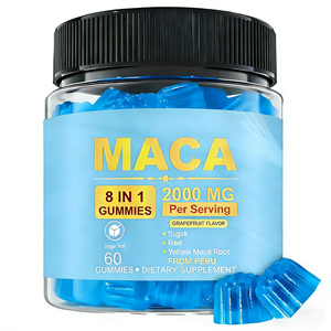 Suplementos de Marca Privada OEM/ODM, Gomitas Vegetarianas de Raíz de Maca con Vitaminas, Gomitas con Extracto de Raíz de Maca y <span class=keywords><strong>Ashwagandha</strong></span> - Product Image 1