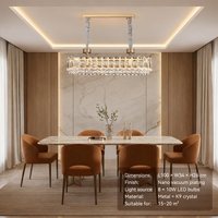 Lampes en cristal LED, luminaire suspendu en acier inoxydable doré, lustre pour salon, villa, luminaire suspendu au plafond
