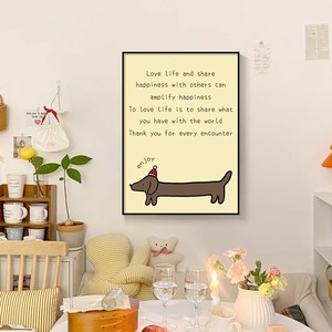 Estilo <span class=keywords><strong>de</strong></span> madera Dachshund cachorro Moderno marco <span class=keywords><strong>de</strong></span> tinta ecológico sala <span class=keywords><strong>de</strong></span> estar sofá Fondo pared dormitorio <span class=keywords><strong>de</strong></span> los niños pintura colgante - Product Image 2
