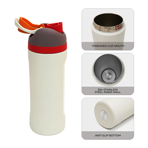 Bouteille d'eau sport isotherme en acier inoxydable à double paroi, sans BPA, avec paille, couleur personnalisée, étanche, maintien thermique 6-12 heures - Product Image 3