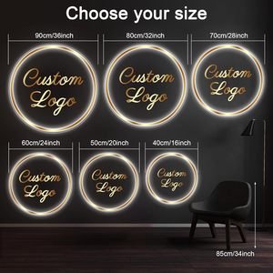 Акриловая зеркальная Золотая неоновая вывеска для салона, бизнес-магазин, индивидуальная светодиодная вывеска, неоновая вывеска для бизнеса - Product Image 5