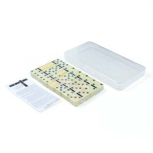 공장 도매 3005 미니 도미노 더블 6 컬러 도트 도미노 세트 플라스틱 투명 저장 상자 - Product Image 5