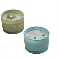 Bestseller Moderne Handgefertigte Votivkerze aus Sojawachs mit Buntglas und Kristallstein für Diwali & Weihnachtsgeschenk