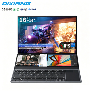 โน้ตบุ๊กเกมมิ่งหน้าจอคู่ 16" + 14" ระบบสัมผัส ผลิตในจีนแบบ OEM/ODM ใหม่ล่าสุด ใช้ Intel Core I7 9750H แรม 32GB SSD 1TB - Product Image 1