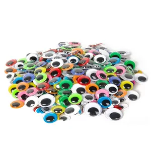 Sorten größen Googly Wiggle Eyes mit selbst klebendem Aufkleber Runde wackelige schwarze bewegliche Augen mit Wimpern für Diy Handi crafts