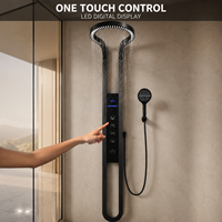 Système de douche intelligent YOUKANG avec panneau, pommeau de douche pluie Halo, commande tactile, jets latéraux, remplisseur de baignoire, finitions Or, Noir, Chrome, Vente en gros directe usine