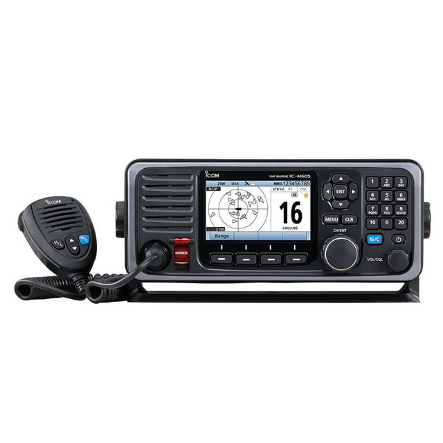 Icom IC-M605 25W VHF Marine Mobile Radio Cass a IPX8 Waterproof AIS SDR Radio GPS Navigation Communication Radio