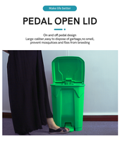 Meilleur prix Poubelle de recyclage en plastique à pédale 30L/50L/80L Poubelle de bureau avec pédale Seau de rangement