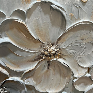 White Blossom Serende Textured 3D Floral Oil Painting Large Art Canvas Artwork Home Decor Hotel House Decoration Interior - Product Image 2