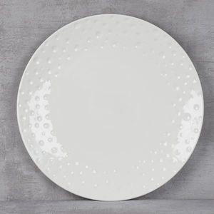 Vajilla de cerámica redonda con diseño 3D en relieve personalizado, vajilla ecológica para bodas - Product Image 4