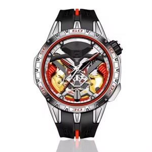 Montre-bracelet mécanique pour homme, style sport, design squelette ajouré, résistante à l'eau 30m, idéale pour le dropshipping - Product Image 2